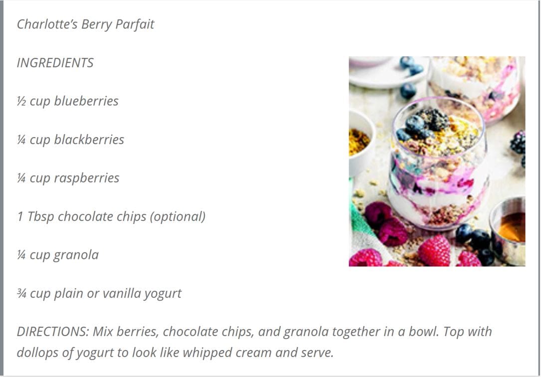 Charlotte’s Berry Parfait Recipe