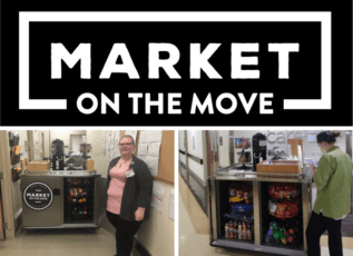 Morrison Healthcare's Market on the Move mobile marts provide snacks and supplies to healthcare staff.