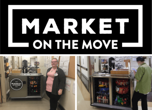 Morrison Healthcare's Market on the Move mobile marts provide snacks and supplies to healthcare staff.