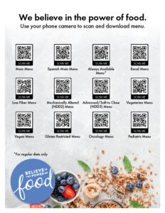 QR Code Menus are one of the trends in healthcare foodservice
