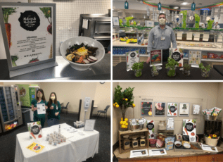 Morrison Healthcare displays healthy meal options and nutrition education at a corporate wellness fair