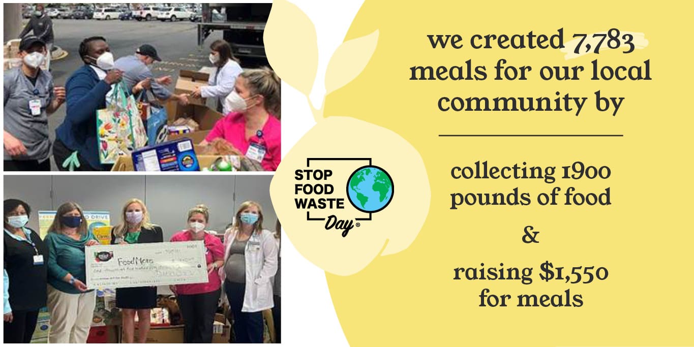 Morrison Healthcare employees collect food donations to provide meals for their local community