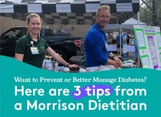 Dietitian tips for diabetes prevention and management at Morrison Healthcare booth