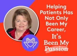 Nurse smiling with text 