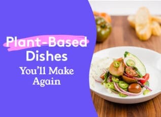 Plant-based dishes: Colorful salad with tomatoes, scallions, and jalapenos on a wooden table