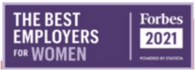 Forbes 2021 Best Employers for Women award logo powered by Statista