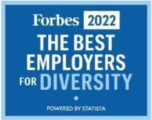 Forbes 2022 The Best Employers for Diversity award logo powered by Statista