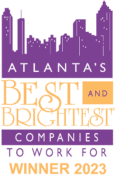 Atlanta's Best and Brightest Companies to Work For Winner 2023 award logo with city skyline silhouette