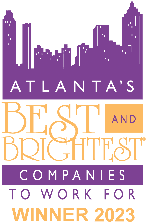 Atlanta's Best and Brightest Companies to Work For Winner 2023 award logo with city skyline silhouette