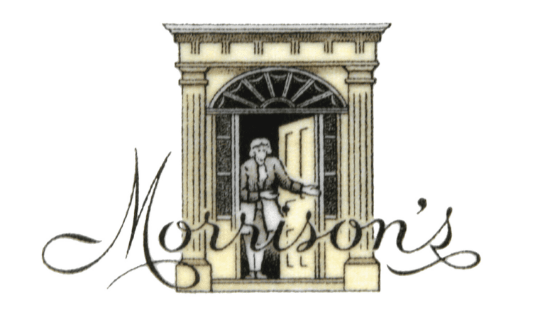 Morrison's restaurant logo featuring an illustration of a man standing in a doorway