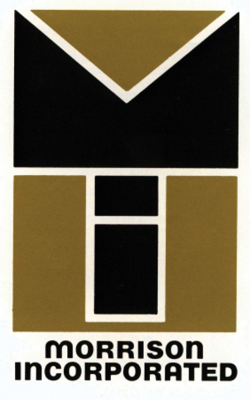 Morrison Incorporated logo with geometric shapes in black and gold on white background