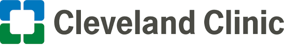 Cleveland Clinic logo in blue and green text on a white background