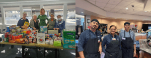 Morrison employees at a food drive.