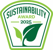 Morrison Healthcare Sustainability Award 2025 logo with green leaf and plant icons